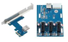 کارت تبدیل 1 پورت PCIE x1 به 3 پورت x1 کارت گرافیک با رابط USB3.0